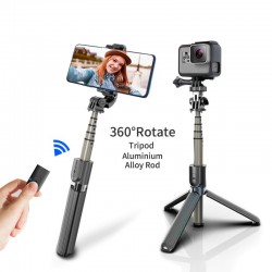 Trípodes y soportesTrípode selfie stick - con control remoto - extensible - monopie plegable - Inalámbrico / Bluetooth