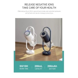 HumidificadoresHumidificador de aire ultrasónico - spray de niebla de rotación de 360 grados - con LED - 200 ml