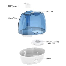 HumidificadoresHumidificador de aire ultrasónico - 360 grados ajustable - 2,6 L