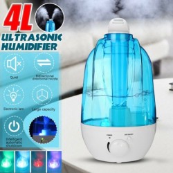 HumidificadoresHumidificador ultrasónico de aire - difusor de aceites esenciales - pulverizador dual - con LED - 4 L
