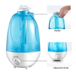 HumidificadoresHumidificador ultrasónico de aire - difusor de aceites esenciales - pulverizador dual - con LED - 4 L