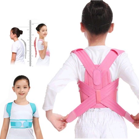 Children posture corrector - adjustable belt - orthopedic corset - pinkKids