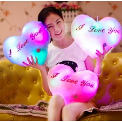 Heart shaped cushion z - I LOVE YOU - LED lightsCuddly toys