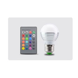LED RGB magic bulb - 16 changing colors - with IR remote control - E27 - 5W - 7WE27