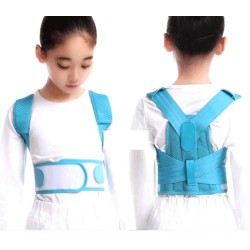 NiñosCorrector de postura infantil - cinturón ajustable - corsé ortopédico - azul