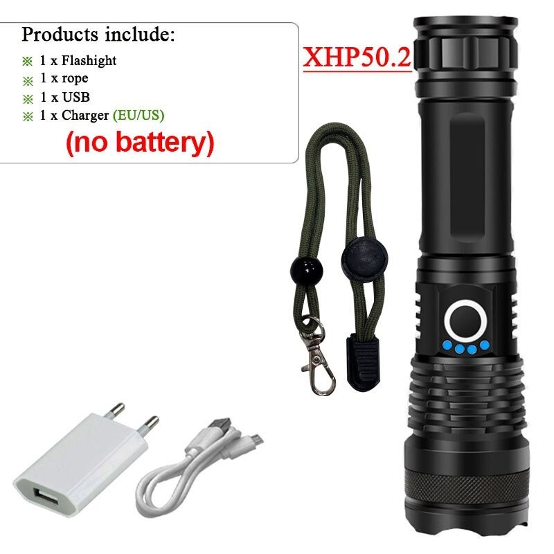 XHP199 / XHP50.2 - powerful LED flashlight - USB - waterproof - zoomableTorches