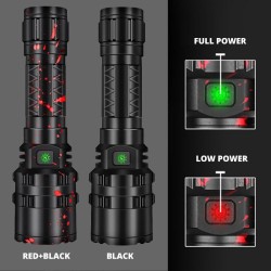 LinternasXHP220 / XHP120 - potente linterna LED - linterna táctica / militar - USB - resistente al agua - con zoom - 5000000 LM