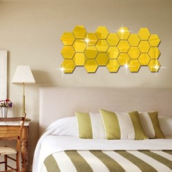 Pegatinas de paredEspejo en forma de hexágono - Adhesivo de pared - 12 piezas