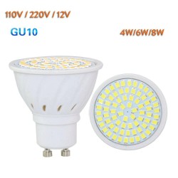 GU10 LED spotlight bulbs - 110V 220V 24V - 4W - 6W - 8W - 10 piecesGU10