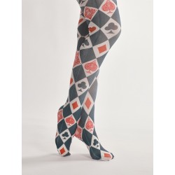 LenceríaMedias Halloween - estampado naipes - gris