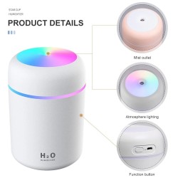 HumidificadoresMini humidificador de aire - difusor de aceites esenciales - LED - USB