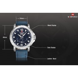 RelojesNaviforce - reloj de cuarzo de cuero - luminoso