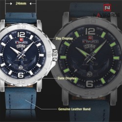 RelojesNaviforce - reloj de cuarzo de cuero - luminoso