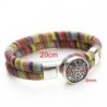 Bohemian style bracelet - colorful layered cotton - Tibetan silver - snap buttonBracelets