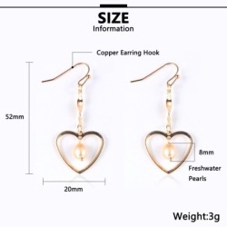 Hook gold earrings - heart / pearlsEarrings