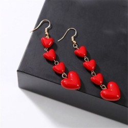 Long earrings with red heartsEarrings