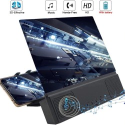 Accesorios12 Pulgadas - Amplificador de pantalla - Lupa de cristal 3D con altavoz Bluetooth - para smartphone