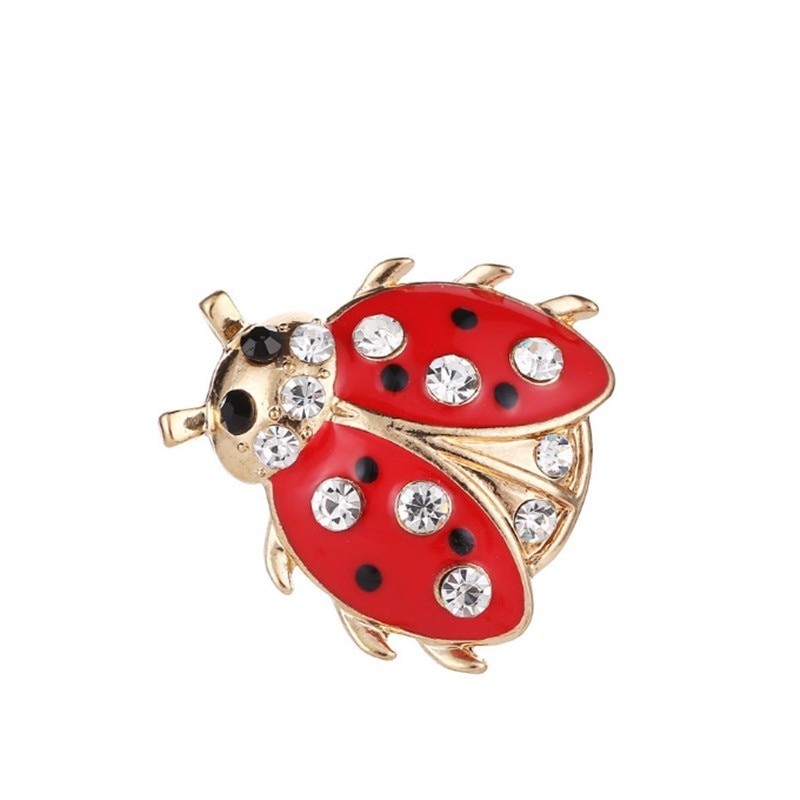 Ladybug brooch with rhinestonesBrooches