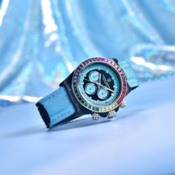 PAGANI DESIGN - mechanical / automatic watch - rainbow bezel - waterproof - leather / nylon strapWatches