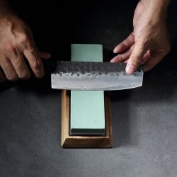 afiladores de cuchillosPiedra de afilar japonesa de doble cara - afilador de cuchillos - base de madera