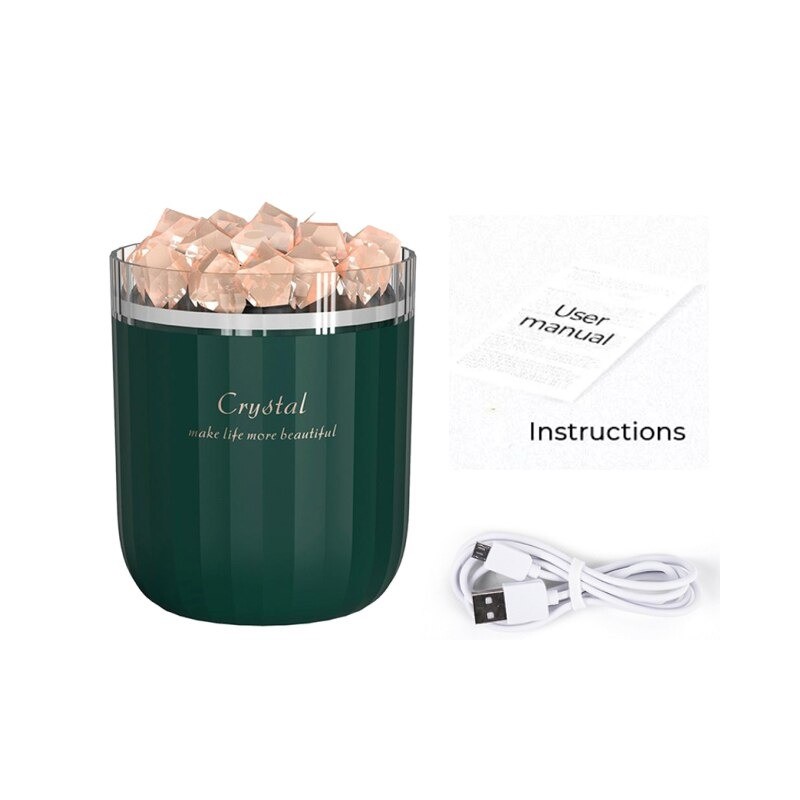 HumidificadoresCristal natural - humidificador de aire inalámbrico de aromaterapia - con lámpara de atmósfera - difusor de ac...