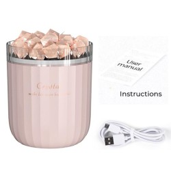 HumidificadoresCristal natural - humidificador de aire inalámbrico de aromaterapia - con lámpara de atmósfera - difusor de ac...