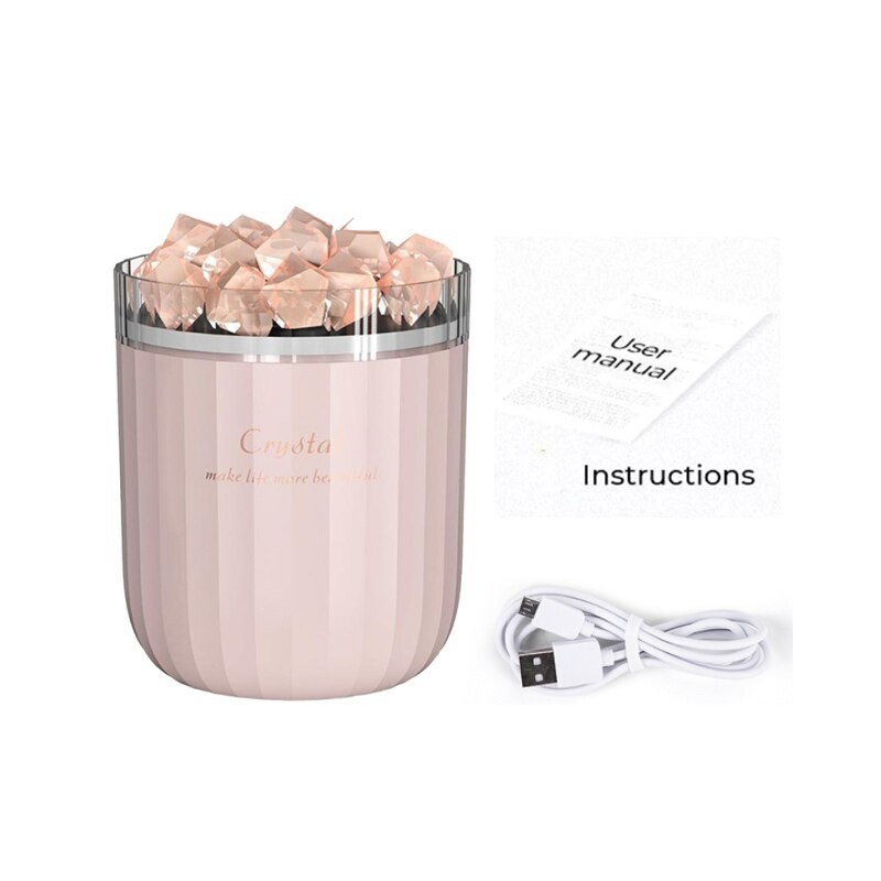 HumidificadoresCristal natural - humidificador de aire inalámbrico de aromaterapia - con lámpara de atmósfera - difusor de ac...
