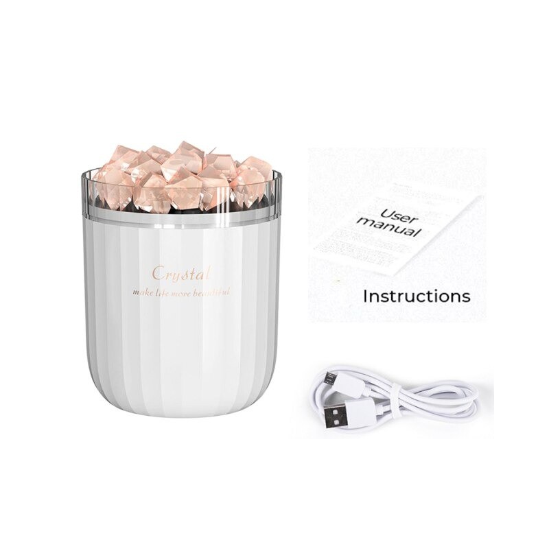 HumidificadoresCristal natural - humidificador de aire inalámbrico de aromaterapia - con lámpara de atmósfera - difusor de ac...