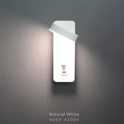 LED wall lamp - dimmable - rotatable head - USB charging - 9WWall lights