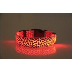 Collares & CorreasCollar de perro LED - paseo nocturno de seguridad - estampado de leopardo de colores