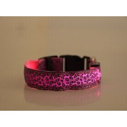 Collares & CorreasCollar de perro LED - paseo nocturno de seguridad - estampado de leopardo de colores