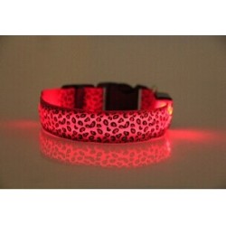 Collares & CorreasCollar de perro LED - paseo nocturno de seguridad - estampado de leopardo de colores