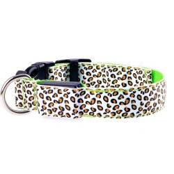 Collares & CorreasCollar de perro LED - paseo nocturno de seguridad - estampado de leopardo de colores