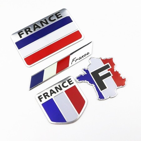 PegatinasAdhesivo 3D de aluminio para coche - bandera francesa