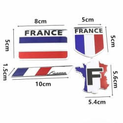 PegatinasAdhesivo 3D de aluminio para coche - bandera francesa