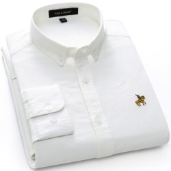 CamisetasCamisa clásica de algodón de manga larga - liso / rayas - logo bordado