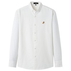 CamisetasCamisa clásica de algodón de manga larga - liso / rayas - logo bordado