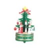 NavidadCaja de música giratoria de madera - Decoración navideña - forma de árbol