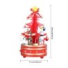 NavidadCaja de música giratoria de madera - Decoración navideña - forma de árbol