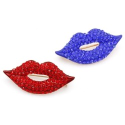 Red crystal lips - broochBrooches