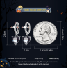 AretesPendientes redondos de plata - cruz - corazón colgante de cristal negro - plata de ley 925