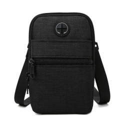 Small canvas shoulder bag - zippers - headphone holeBags