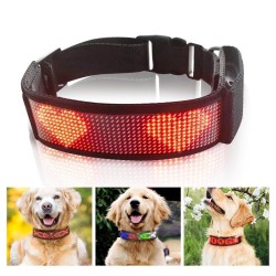 Collares & correasCollar para gatos / perros - LED - Bluetooth - luz de desplazamiento interactiva digital