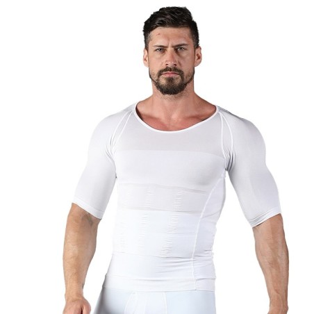 CamisetasCamiseta de adelgazamiento para hombre - manga corta - compresión - moldeador de cuerpo