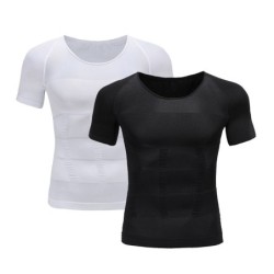 CamisetasCamiseta de adelgazamiento para hombre - manga corta - compresión - moldeador de cuerpo