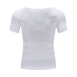 CamisetasCamiseta de adelgazamiento para hombre - manga corta - compresión - moldeador de cuerpo
