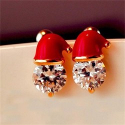 Santa hat earrings - with crystal zirconEarrings