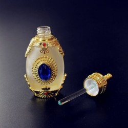 PerfumeFrasco de perfume antiguo - vidrio esmerilado - cristal - con gotero de vidrio - 15 ml