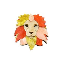 BrochesCabeza de león de colores - broche acrílico
