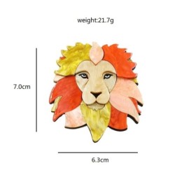 BrochesCabeza de león de colores - broche acrílico